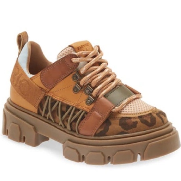 FARM Rio Floresta Mixed Media Platform Sneaker Caramel SIZE 9 NEWMSRP$225